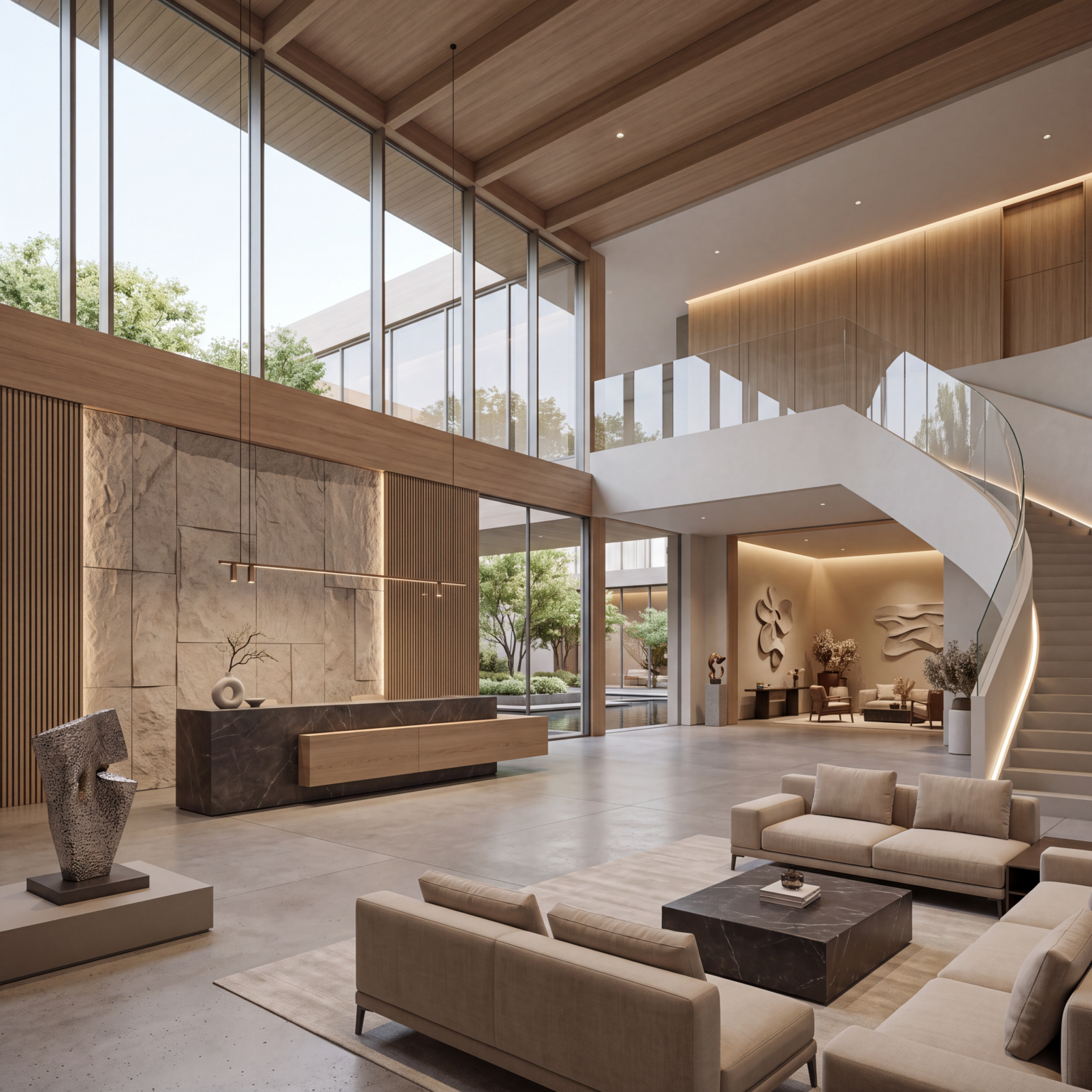 Hall di hotel di lusso montata da PG Montaggi Arredi